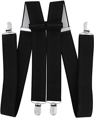 axy Herren Hosenträger 4 Stabile Clips H-Form 3,5cm Breit verstellbar und elastisch Hochwertig HTB35
