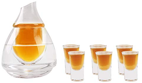 DUEBEL - Set de Service à Saké Avec 6 Tasses à Saké - Pour Vin Japonais Chaud ou Froid