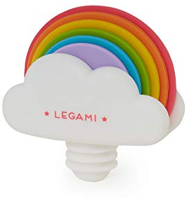 Legami - Set Tappo e 6 Segnabicchieri, per Calici, Riutilizzabili, Simpatici, Funzionali, 6,5x7 cm, Tema Rainbow