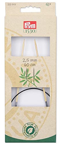 Prym 222513 Rundstricknadeln Prym 1530, 60 cm, 2,5 mm, Holzfarben