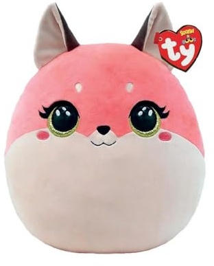 TY - Squish a boos - Coussin Peluche Roxie Le Renard, Rose, 20 cm