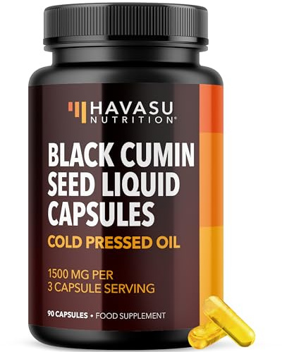 Cold Pressed Black Seed Oil Capsules - 1500mg Black Cumin Supplement for Immune Function, Digestive Support & Overall Health - Hair & Skin Superfood - Nigella Sativa - 1 Month Supply, Unflavoured