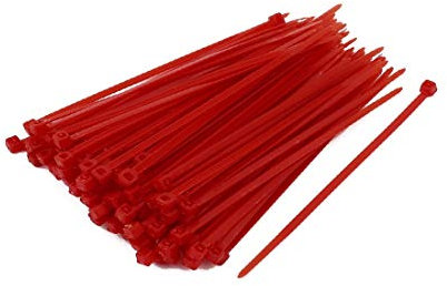 New Lon0167 3mm x 100mm Self Locking Nylon Cable Ties Heavy Industrial Wire Zip Ties Red 100pcs(3mm x 100mm Selbsthemmend Nylon Kabelbinder Schwere Industrielle Draht Kabelbinder Rot 100 stücke