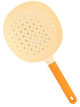 Worparsen Passoire à nouilles - 3 couleurs - Antidérapante - Passoire à nouilles - Plusieurs trous - Respectueux de l'environnement - Orange