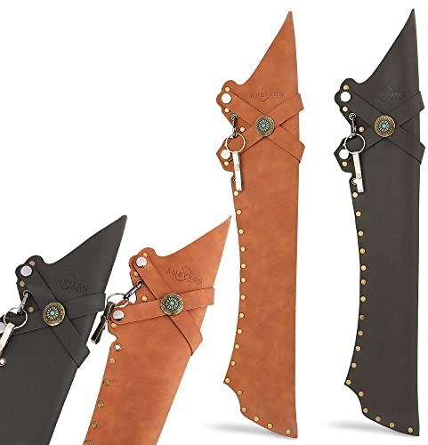 wolfman Archery Hip Quiver Waist Hanged Arrow Quiver Traditional Hand Made Leather Arrow Quiver Holder Lightweight Right/Left Handed for Bow Hunting Shooting
