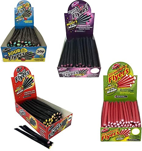 VIMIX Maxilin Sour Liquorice, Giant Blackcurrant, Giant Liquorice, Strawberry Flyers | Pick Any Your Favourite Flavour and Number of Flayers, 1.0 count