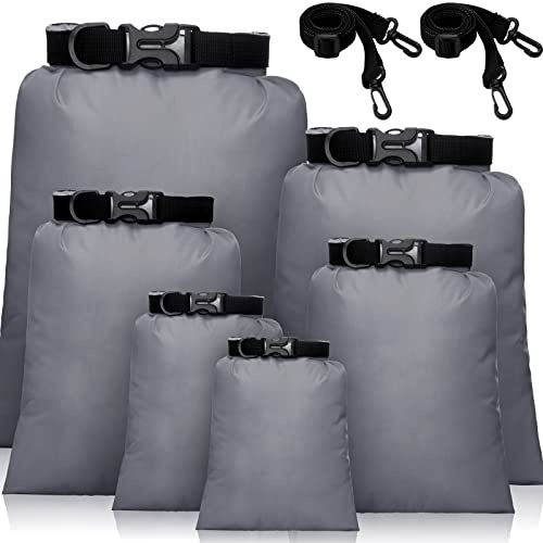 Shappy 6 wasserdichte Aufbewahrungsbeutel Trockentaschen Set | 15/ 8/ 5/ 4/ 3/ 2L, 2 Schultergurten, Ultraleichter Packsack Wasserdicht, Trockenbeutel Dry Bag, Für Kajak Wandern Camping