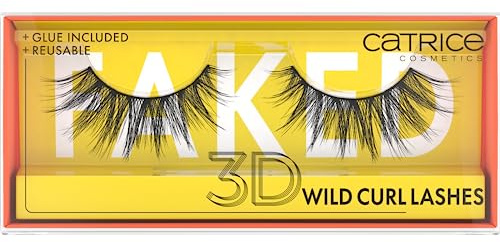 Catrice Faked 3D Wild Curl Lashes, künstliche Wimpern, Schwarz, langanhaltend, Falsche Wimpern-Effekt, vegan, ohne Mikroplastikpartikel, Nanopartikel frei, ohne Parfüm, 1er Pack (1pair)