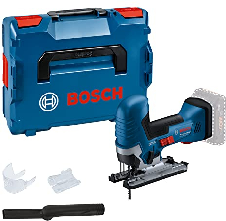 Bosch Professional 18V System GST 18V-125 S - Sierra de calar a batería (Brushless, 3500 cpm, profundidad de corte 125 mm, adaptador de aspiración, sin batería, en L-BOXX)