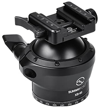SUNWAYFOTO XB-60 - Cabeza esférica de 60 mm para trípode de caza, carga de 88 libras (40 kg)