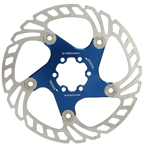VGEBY Schwimmende Mountainbike-Scheibe, Bremsscheibe, 6 Schrauben, Wärmeableitung, Fahrrad-Scheibenbremsscheibe, Blau (180mm)