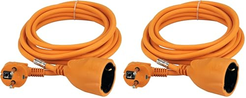 UNITEC Schuko-Verlängerung H05VV-F3G1,5mm² 3m orange (Packung mit 2)