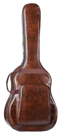 IOFIT Klassische 40/41 In wasserdichte Verdickte PU Leder Gitarre Rucksack Tragetasche Guitarra Fall Musikinstrument Zubehör (Color : Brown, Größe : 40/41 In)