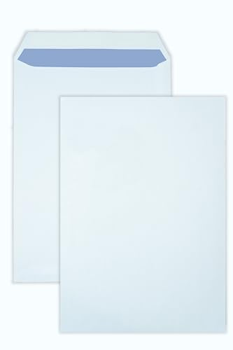 100x Briefumschläge C5 weiß, 229x162 mm, 80g/m2, für DIN A5 Dokumente, Versandtaschen ohne Fenster
