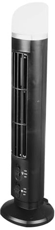 TOPINCN Ventilatore a Torre per Camera da Letto con Componenti in Metallo ABS Leggero Ventilatore a Torre Senza Lama Oscillante da 90 Gradi Ventilatore da Scrivania Portatile USB (BLACK)