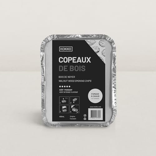 Kokko - Caja de virutas de madera para ahumado en caliente (400 ml, ahumado ligero y aromático, ahumado de carnes, pescados, verduras frías