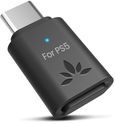 Avantree C81-Gaming – Adattatore Audio USB-C Bluetooth 5.3 per PS5, chip Qualcomm, aptX Adaptive & HD, Audio Premium, compatibile con AirPods, Cuffie Bose e altro (non compatibile con Pulse 3D)