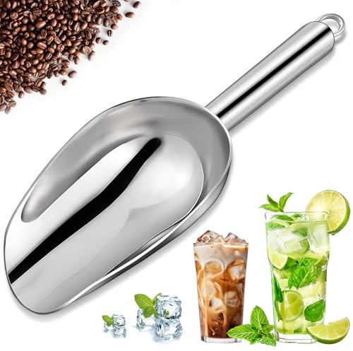 OLESBUR Premium 6oz Ice Scoop for Freezer - Multipurpose Metal Ice Scoop for Ice Machine - Stainless Steel Small Ice Scooper for Ice Bucket - Kitchen Gadgets Cookie Flour Pet Dog Food Scoop