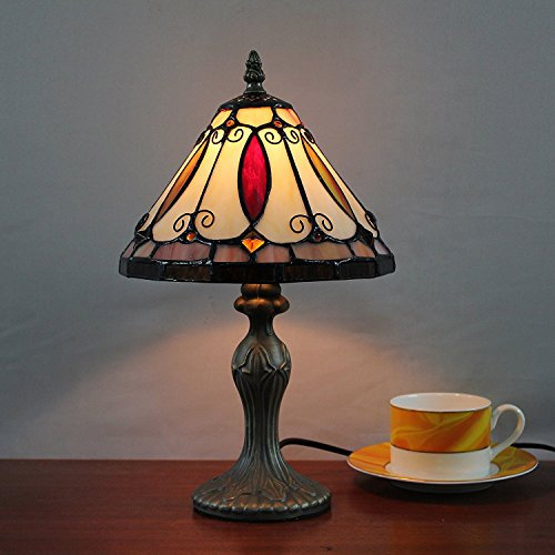 Faucet 8 inch Creative Stained Glass Pastoral Retro Antique Table lamp Bedside lamp Desk lamp for Living Room Bedroom water-tap