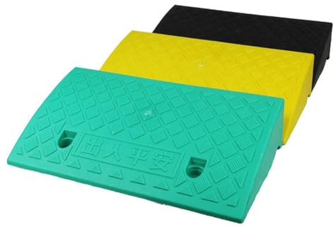 Generisch Bordsteinrampen aus Kunststoff, 7cm Hohe Rollstuhl-Rampe, rutschfeste Oberfläche für Roller, Fahrrad, Motorrad, Rollstuhl Mobilität(Black)
