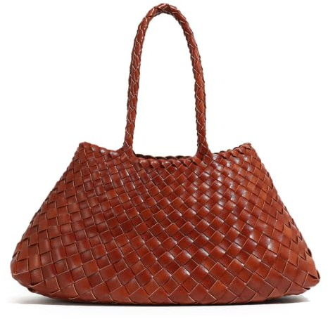 Rejolly Gewebte Hobo-Tasche für Damen aus Leder, Schultertasche, Tragetasche, trendige Handtasche, Braun, Medium