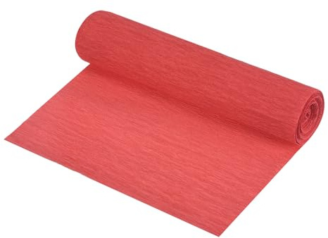 QUARKZMAN Krepppapier Leuchtend rot 2.5mx15cm Floristen Krepp Papier Bunt | für Handwerke, Party, Schulpapier, Kräuselpapier, Verpackung, Blumen DIY