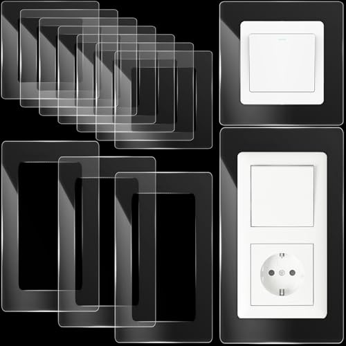 Hlimior 12 Stücke lichtschalter Schutz, 1.5mm Tapetenschutz für Steckdose und Lichtschalter, Unterputz-Schalterprogramme, Steckdosenblende
