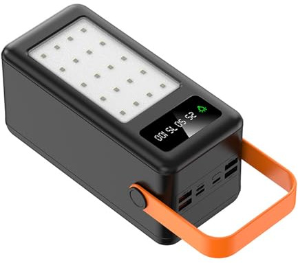 Batterie Externe, Chargeur Solaire, Chargeur Solaire sans Fil, Batterie Externe Portable, étanche, Noir
