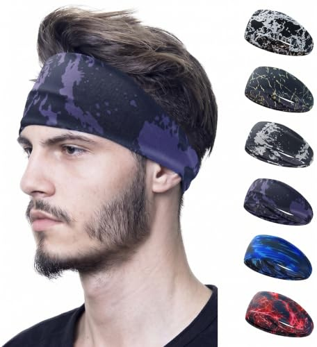 QZLSAYSL Serre Tete Homme，Bandana Homme，Chaque Paquet De 6 Attaches pour Cheveux d'hommes Et D'Attaches pour Cheveux De Femmes, Transpirantes Et Respirantes