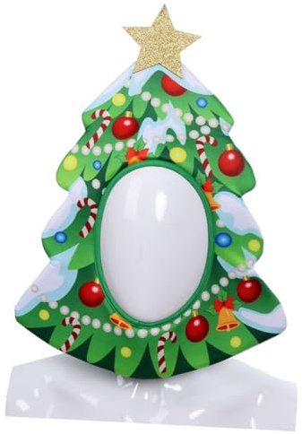 HEALSOPTHY Weihnachtsbaum Kopfschmuck Party Requisit Leicht Atmungsaktiv Komfortabel Festliche Weihnachtsmütze für Rollenspiele Weihnachtsfeier Dekoration
