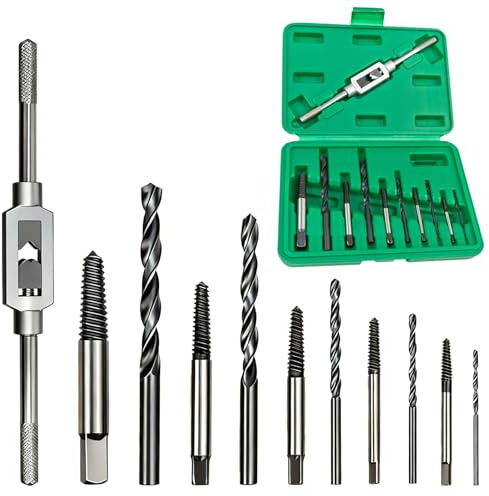 11 Pièces Extracteur de Vis Cassée, 3 à 18 mm Extracteur de Boulon Extracteur à Vis avec Boîte de Stockage pour le Forage et l'enlèvement des Endommagées