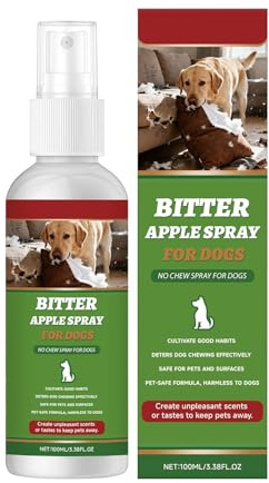 FVPKYUR Spray pour Chien - 100 ML - Spray Naturel pour Correction du comportement - Contre Le comportement de Mastication des Chiens - pour Meubles, Tapis, terrasse, Poubelle, intérieur et