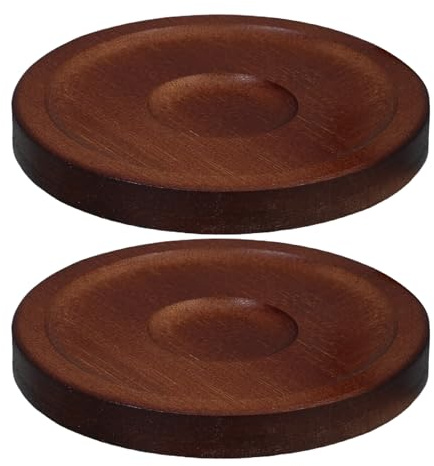 Madera Posavasos 2 Piezas Redondos Giratorios para Whisky | Madera, Diseño Antideslizante, Ganchos de Conexión para Perchas, Acabado Elegante
