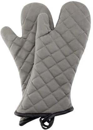 Maniques Cuisine Lot de 2 Gants Cuisine matelassés en Tissu éponge avec Doublure Coton, Extra Longs, Professionnels, Classiques, résistants à la Chaleur