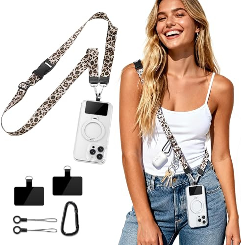 GMETINK Multifunctional Phone Lanyard, Cell Phone Universal Adjustable Anti-Theft Crossbody Phone Strap Fits Full-Cover Phone Cases, Portable Key Clip, Travel Essential