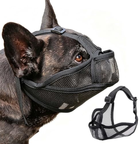 Nivofu Maulkorb für Hunde, Atmungsaktiver Hundemaulkorb für Kleine Mittlere und Große Hunde, Verstellbarer Fressschutz Hund mit Weichem Mesh, Anti Giftköder Maulkorb Verhindert Beißen Kauen und Bellen