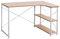 WOLTU Escritorio de Oficina con Estantería y Almacenamiento, Mesa Estudio Multifuncional para Ordenador, Dormitorio, Estudio, 120x73x72 cm, Roble Claro y Blanco