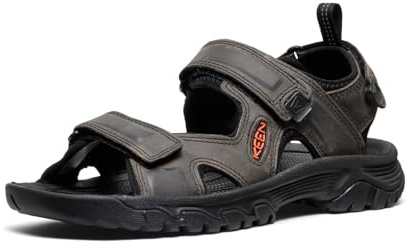 KEEN Herr Targhee 3 öppen tå sandal, gråsvart, 40.5 EU