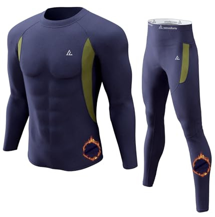 CL convallaria sous-vêtements Thermiques Hommes, sous-vêtements Fonctionnels de Ski sous-vêtements Respirants Polaire Interne Ensemble de sous-vêtements Thermiques
