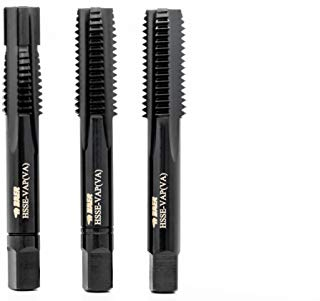 BAER HSSE vaporisiert Handgewindebohrer-Satz M 8 x 1,25 für Edelstahl - 3-teiliges Gewindebohrer-Satz - Vorschneider mit Führungszapfen