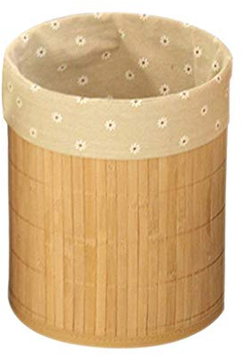 perfk Contenedor de Basura de Bambú Natural, Plegable, Cesto de Basura para Cocina, Baño, Sala Estar, Oficina, Lugar Estrecho