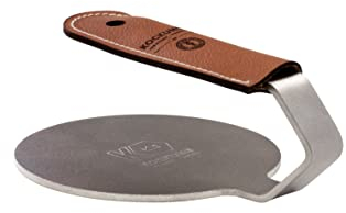 Burger Ferro con Parano in Pelle - 19 cm - Pressa per hamburger - Pressa per barbecue - Spremiaglio - Smashed burger - Cucina - Giardino - Campeggio - Svezia - Esterno - Interni