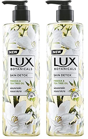 2 x Lux Botanicals Duschgel Haut Entgiftung (450 ml) | Freesie und Teebaumöl | Voller Natürlicher Brillanz