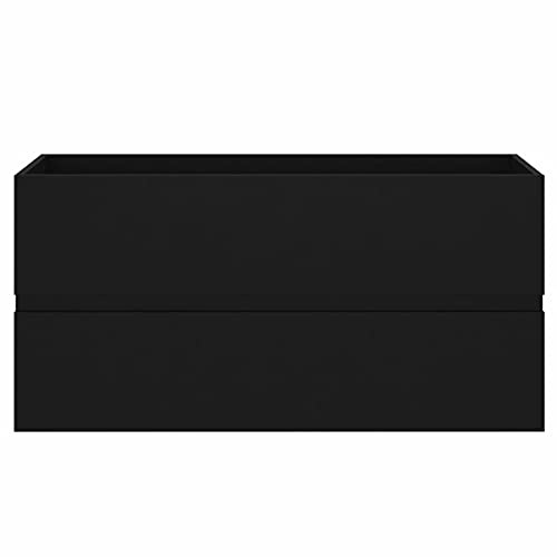 Ksodgun Lavabo Suspendu Salle De Bains Meuble Vasque avec Tiroirs 90x38.5x45 cm Noir