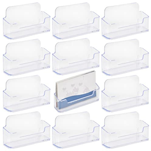 TIMESETL 18Pack Business Card Holder for Desk, Clear Acrylic Office Business Card Holder Display Plastic Business Card Stand Acrylic Desktop Business Card Holders for Exhibition, Home & Office