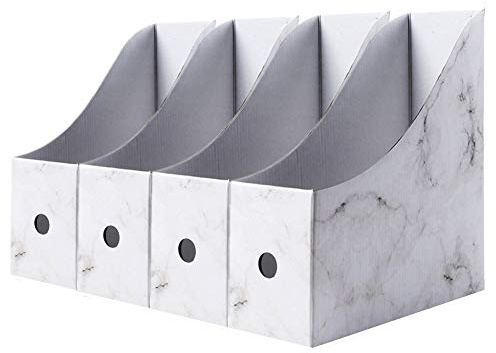 YoungYuan Porte Revue Bureau Corbeille A Courrier Porte Revue Carton BoîTes De Rangement en Motif De Marbre ÉTagèRe De Rangement pour Bureau ÉTagèRes pour Fichiers De Bureau 4pcs