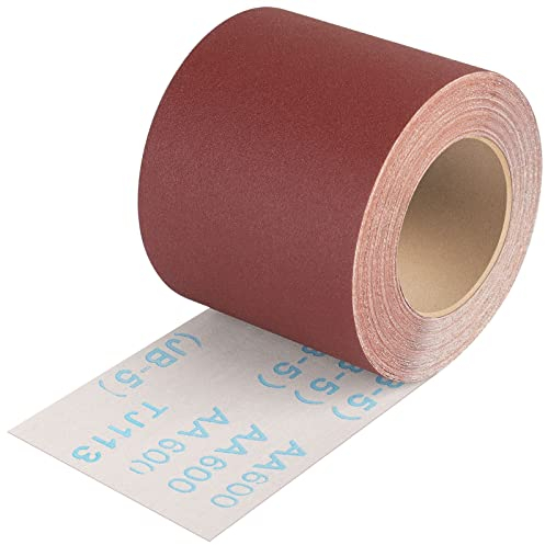 Shineboc Sandpaper Roll 600 Grit, 93mm x 10m Emery Cloth Sanding Rolls for Wood Metal Stainless Steel Hand Sanders