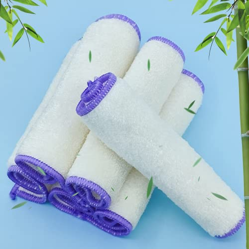 Bamboo Dish Cloths, Kitchen Dish Cloths, Bamboo Fibre Cleaning Cloths, Reusable Dish Rags, Tea Towels, Housework Cleaning Cloths for Kitchen, 6-Pack, 18 x 23 cm