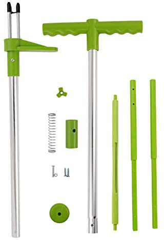 TJC Steel Weed Puller Tool Handheld Manual Garden Weed Remover Tool with 3 Claws Long Hand Weed Hound Extractor for Dandelion, Lawn, Standup Weed Root Pulling Tool and Picker, Grabber Size 100 Cm