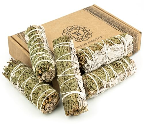 MUT22 5 Salbei und Zeder 10 cm Premium Kalifornischer, 100% natürlich und reinigend, ideal für spirituelle und energetische Rituale
